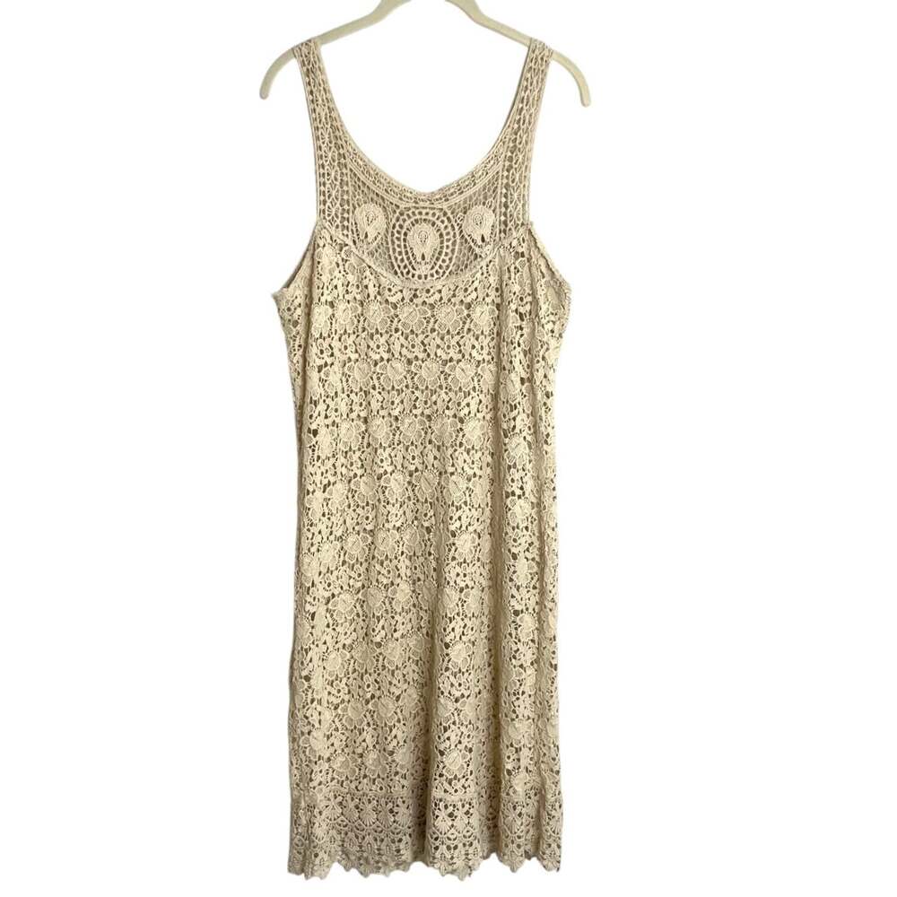 Crochet Beach Cover Up Open Knit Neutral Size Small/Medium Boho Beachwear